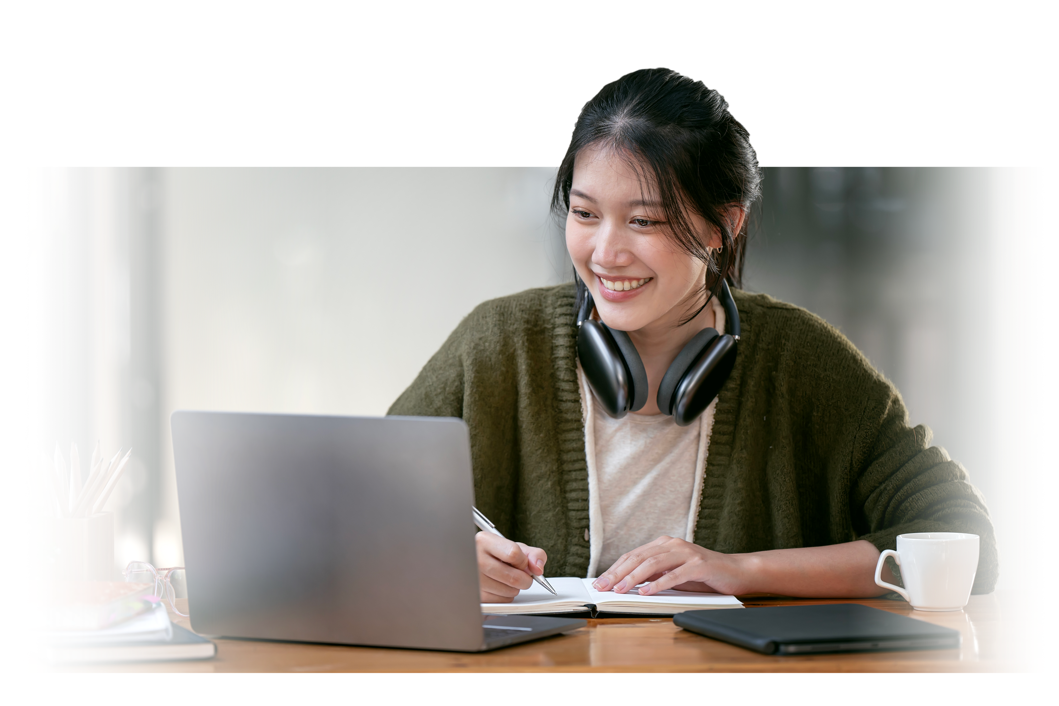 Student studying